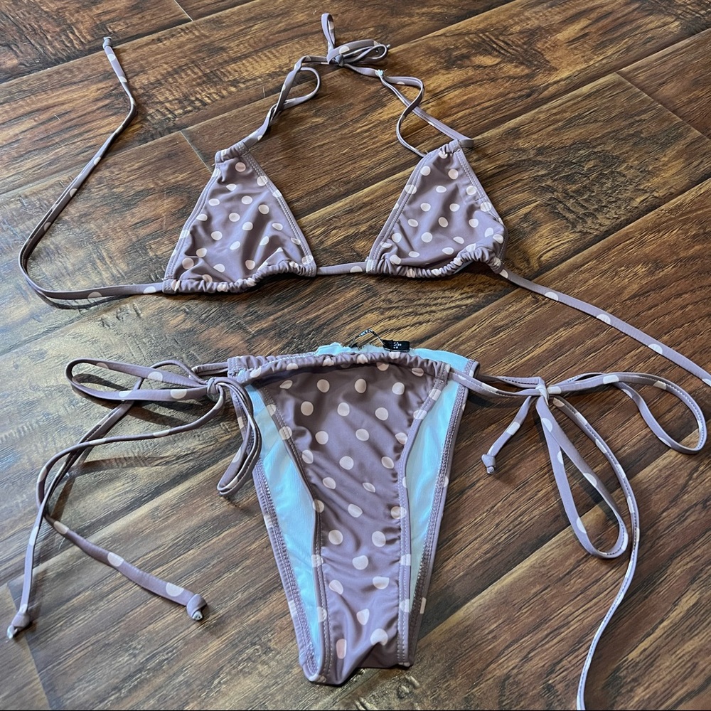 nasty gal polkadot bikini